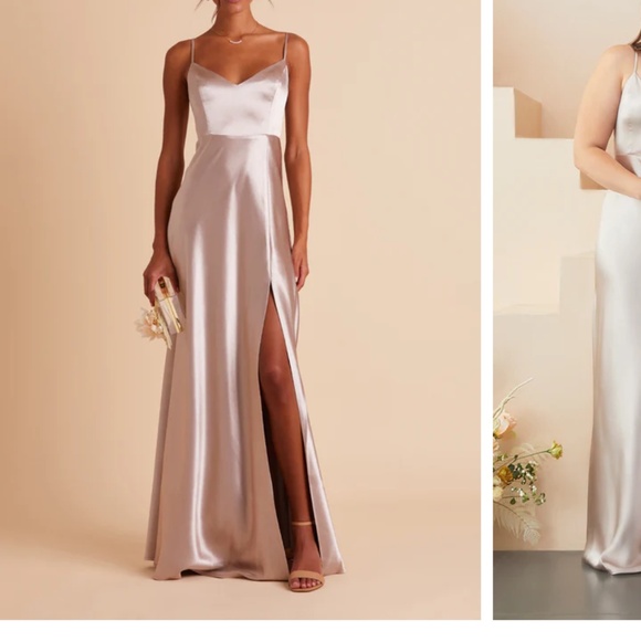 Dresses & Skirts - Birdy Grey Jay Shiny Satin Dress Taupe